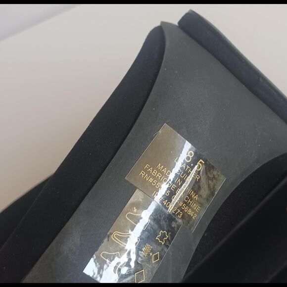 Express suede 8.5 studded 4.5" heel gold studded zippered stiletto booties - Picture 7 of 7